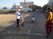 Lyra, the youngest cyclist, in today's ride.